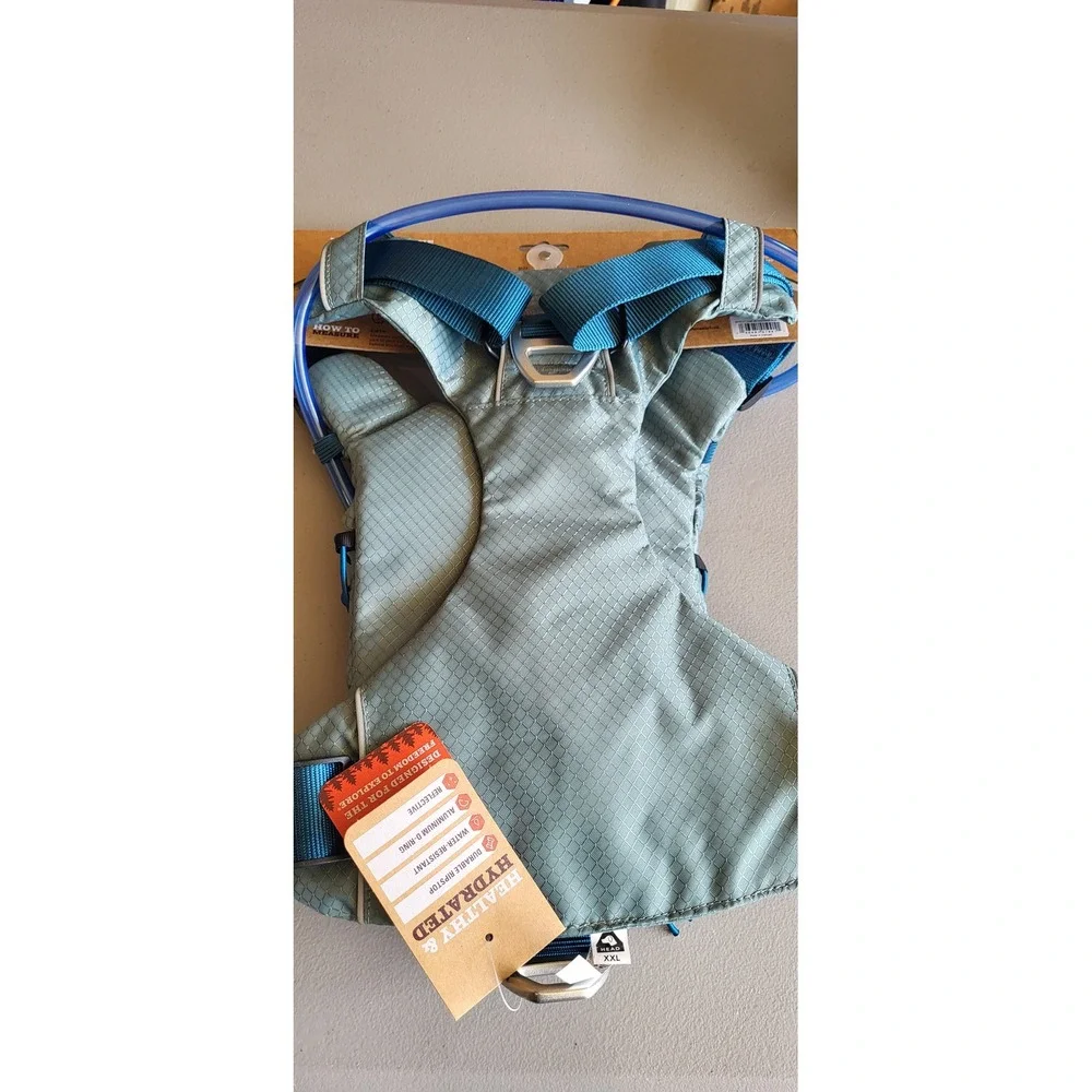 Arcadia Trail Water Bladder Harness XXL Blue Gray Dog Hiking Hydration Pack NWT